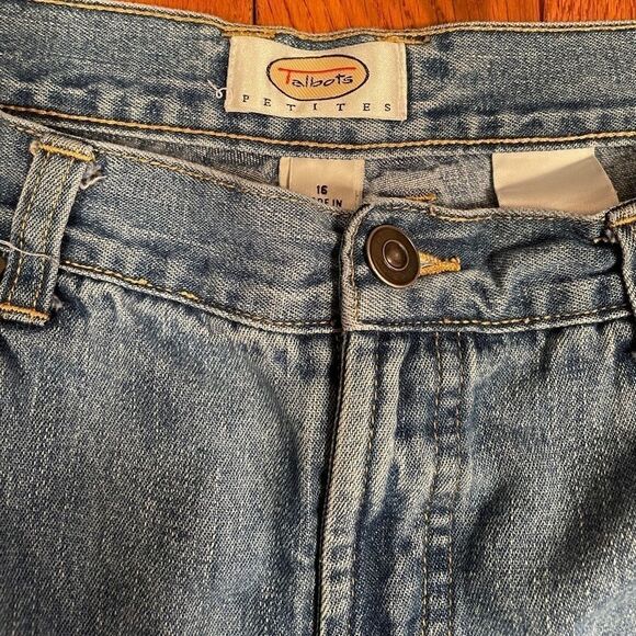 BLUE TALBOTS PETITES JEANS SIZE 16 - Picture 3 of 5